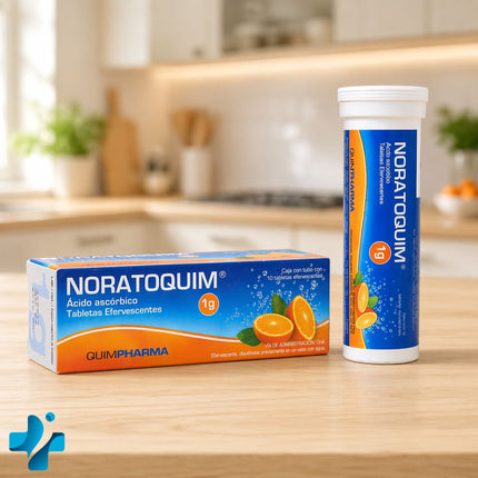 Noratoquim 1 g (Acido Ascórbico) Caja con 10 Tabletas Efervescentes