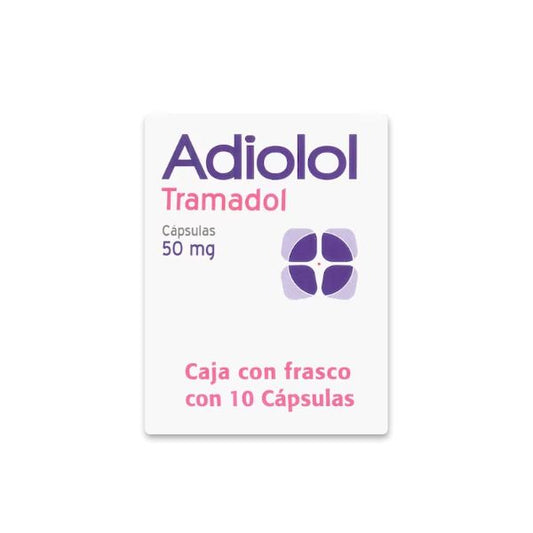 Adiolol (Tramadol) 50 mg Frasco con 10 Cápsulas