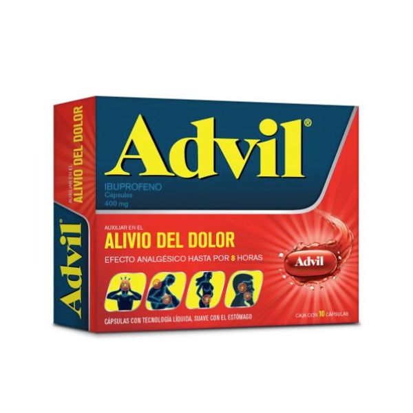 Advil (Ibuprofeno) 400 mg Caja con 10 Cápsulas