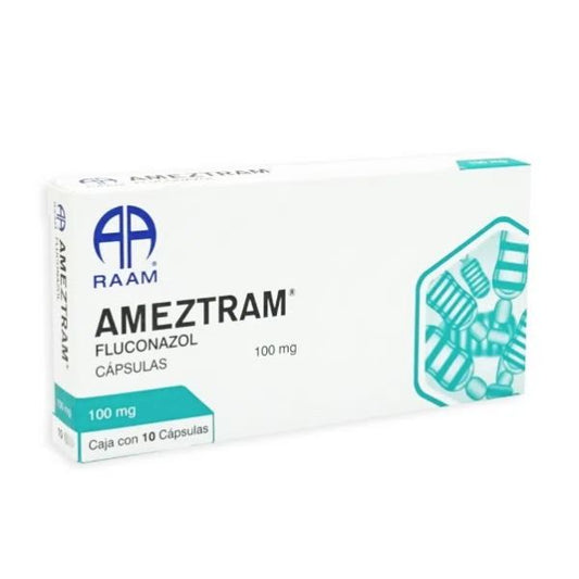 Ameztram (Fluconazol) 100 mg Caja con 10 Cápsulas