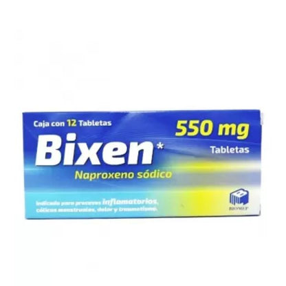 Bixen (Naproxeno) 550 mg Caja con 12 Tabletas