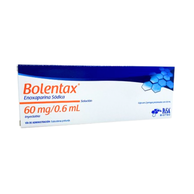 Bolentax Enoxaparina Sódica 60mg/0.6ml Caja con 2 Jeringas PiSA