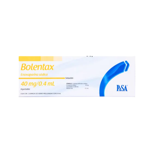 Bolentax Enoxaparina Sódica 40mg/0.4ml Caja con 2 Jeringas PiSA