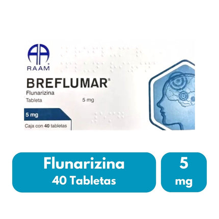 Breflumar (Flunarizina) 5 mg Caja con 40 Tabletas