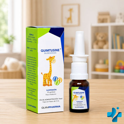 Quimtusine (Budesonida) 32 mcg Suspensión para Inhalación Infantil Frasco 6 mL