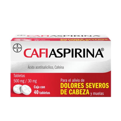 Cafiaspirina 500 mg/30 mg Caja con 40 Tabletas