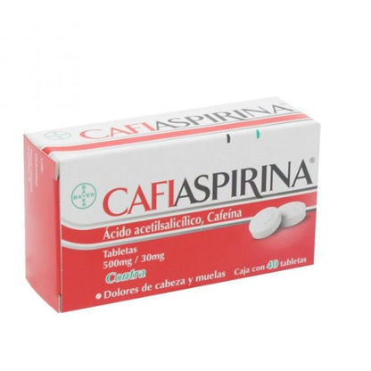 Cafiaspirina 500 mg/30 mg Caja con 40 Tabletas