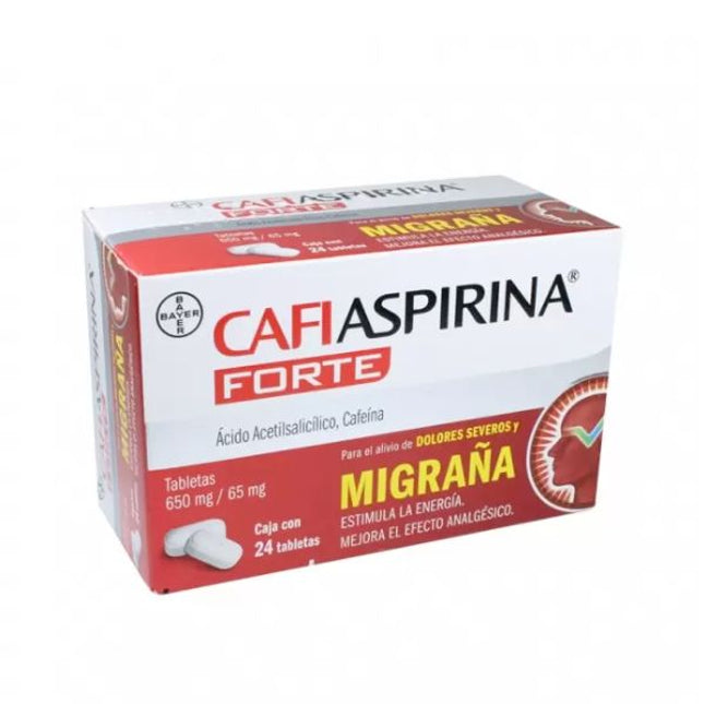 Cafiaspirina Forte 650 mg/65 mg Caja con 24 Tabletas