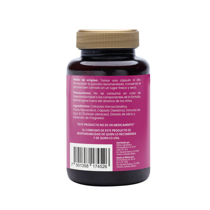 NTX Basics Trans-Resveratrol Acaí Frasco con 30 Cápsulas| Nartex