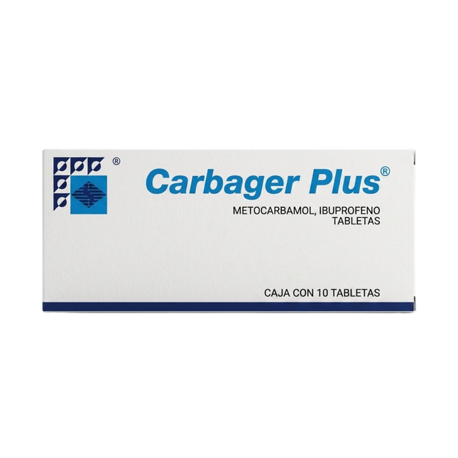 Carbager Plus (Metocarbamol/Ibuprofeno) Caja con 10 Tabletas