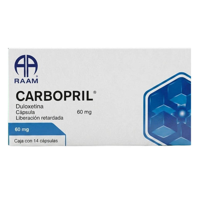 Carbopril  (Duloxetina) 60 mg Caja con 14 Capsulas de Liberación Retardada