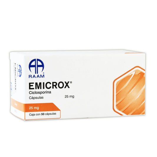 Ciclosporina 25 Mg Emicrox Caja 50 Cápsulas Laboratorios RAAM