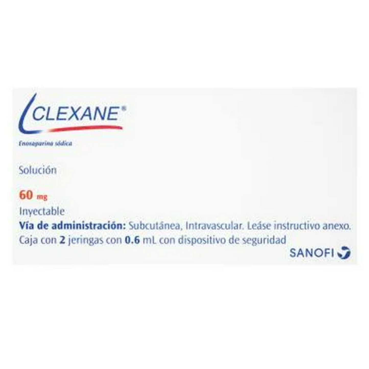 Clexane (Enoxaparina Sódica) 60 mg 2 Jeringas Precargadas Inyectables