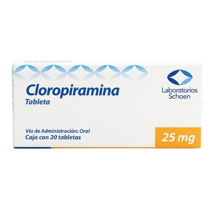 Cloropiramina 25 mg Caja con 20 Tabletas