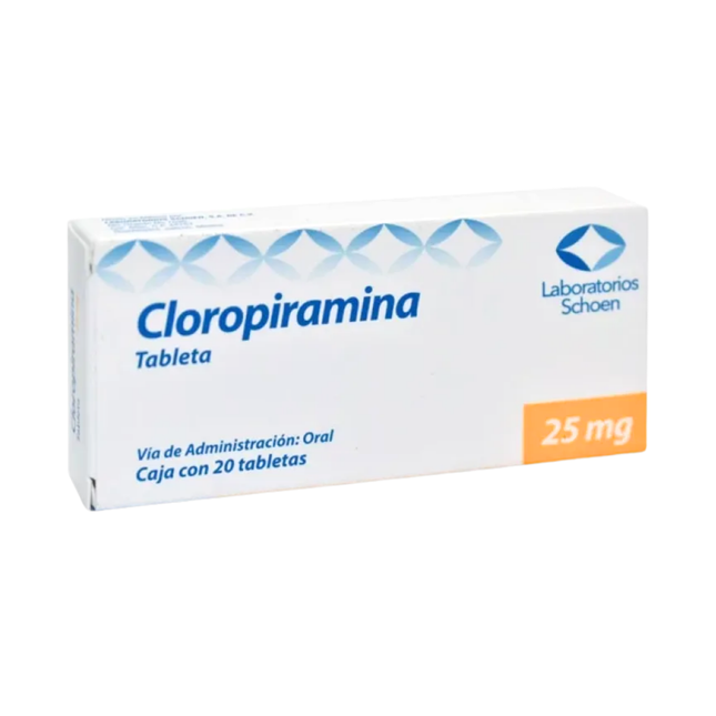 Cloropiramina 25 mg Caja con 20 Tabletas | Laboratorios Schoen
