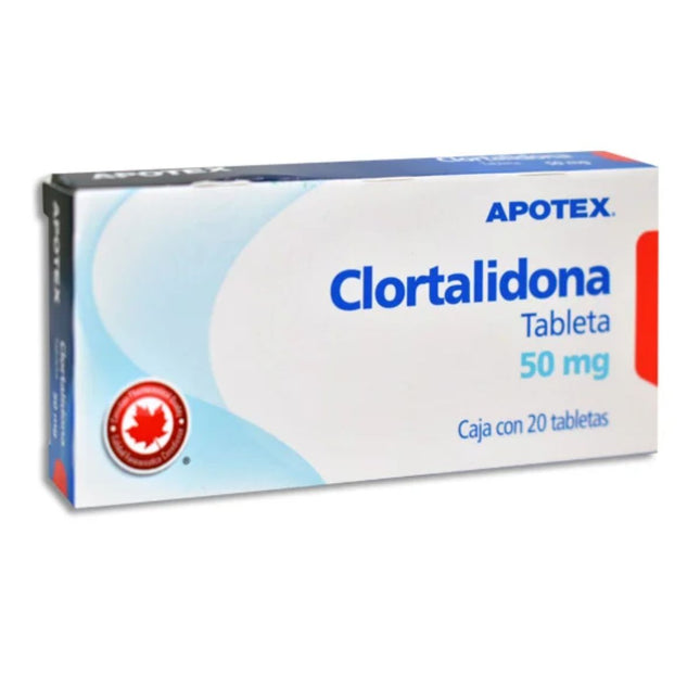 Clortalidona 20 mg Caja con 20 Tabletas Apotex