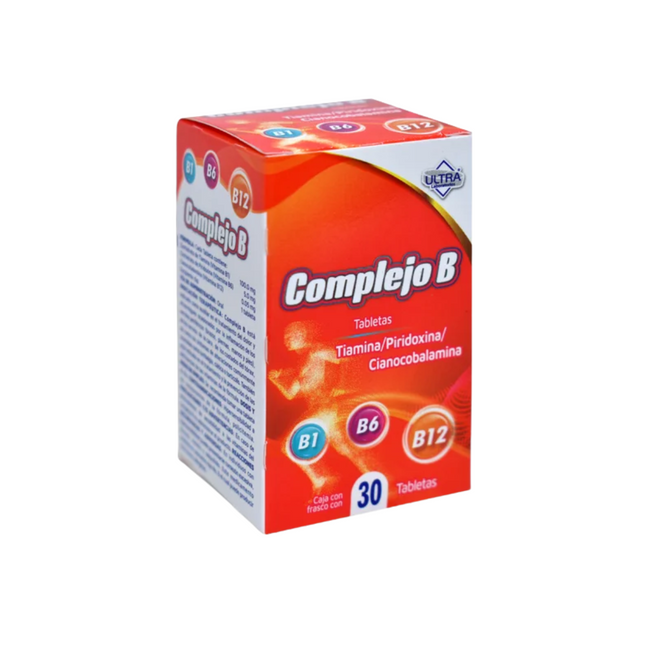 Complejo B Vitamina B1 B12 B6 Caja con 30 Tabletas Ultra Laboratorios