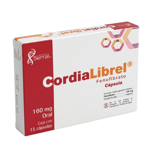 CordiaLibrel (Fenofibrato) 160 mg Caja Con 15 Cápsulas