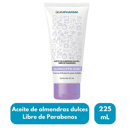 Quimoderm Baby Crema con Aceite de Almendras Dulces 225 ml | Hidratación y Protección para Piel de Bebé | Laboratorios Quimpharma