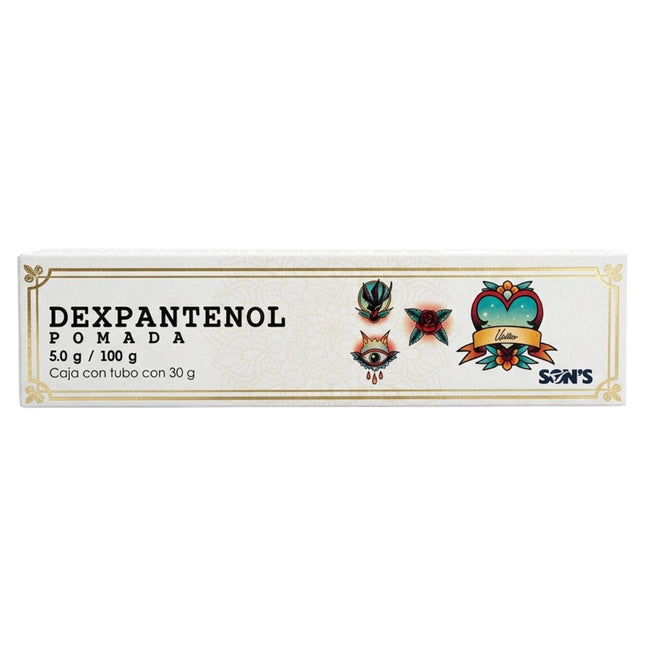 Dexpantenol Tatuajes Crema 5% Caja con Tubo con 30 g