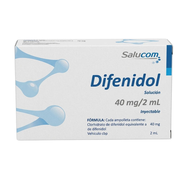 Difenidol 40 mg/ 2 ml Caja con 2 Ampolletas  Inyectables