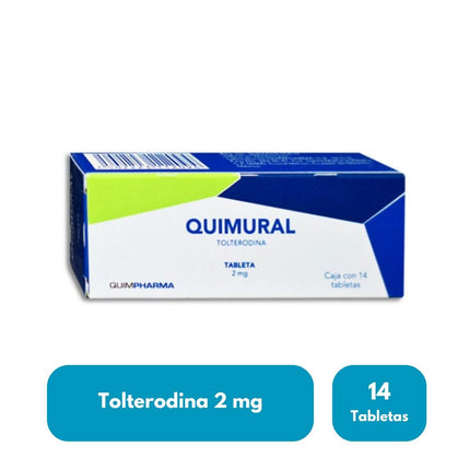 Quimural (Tolterodina) 2 mg Caja con 14 Tabletas