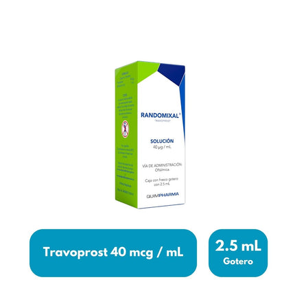 Randomixal (Travoprost) 40 mcg Frasco 2.5 mL Solución Oftálmica