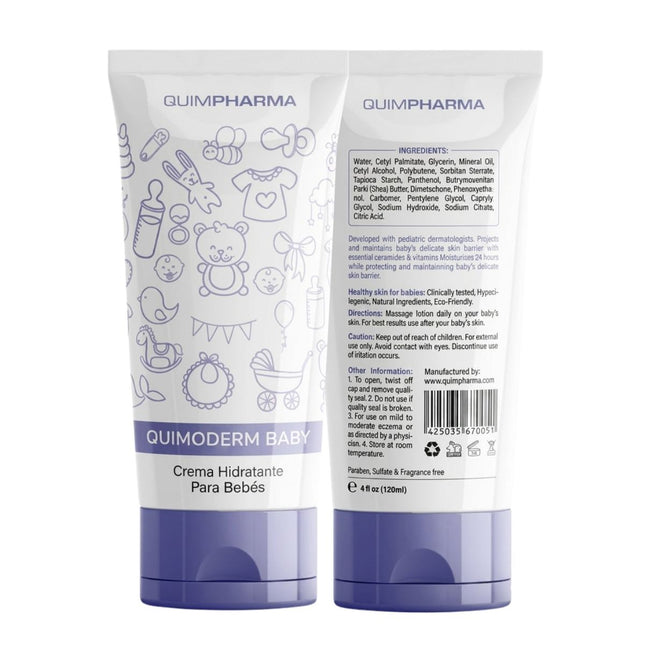 Quimoderm Baby Crema con Aceite de Almendras Dulces 225 ml | Hidratación y Protección para Piel de Bebé | Laboratorios Quimpharma