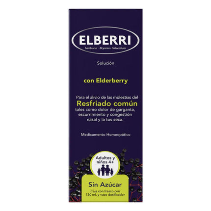 Elberri Solución (Auxiliar para el Alivio de Resfriado Común) Frasco con 120ml |Nartex