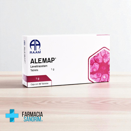 Alemap (Levetiracetam) 1 g Caja con 30 Tabletas RAAM Laboratorios