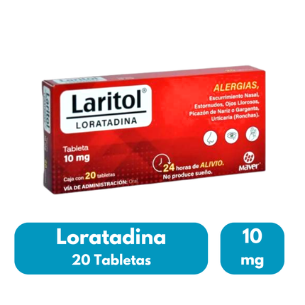 Latirol (Loratadina) 10 mg 20 Tabletas Maver