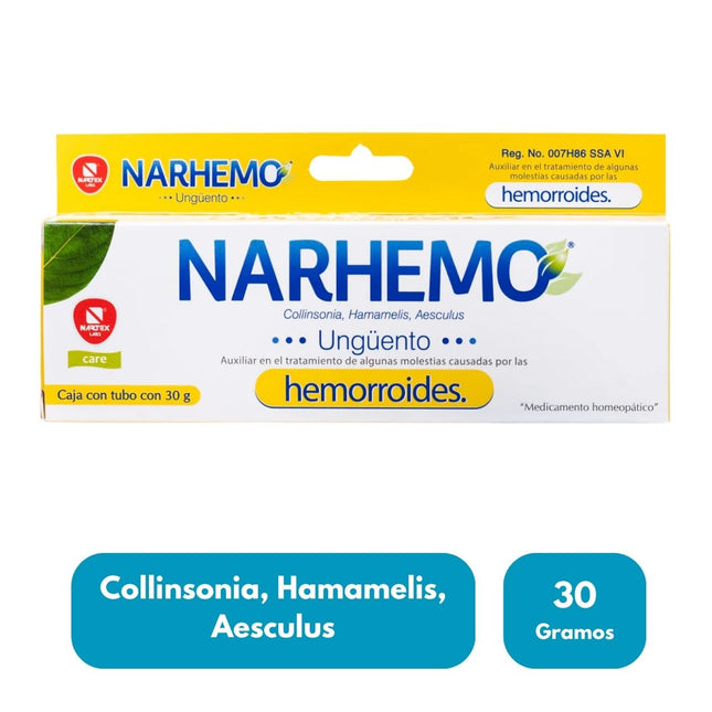 Narhemo Ungûento (Auxiliar en el Tratamiento de Hemorroides) Tubo con 30g| Nartex