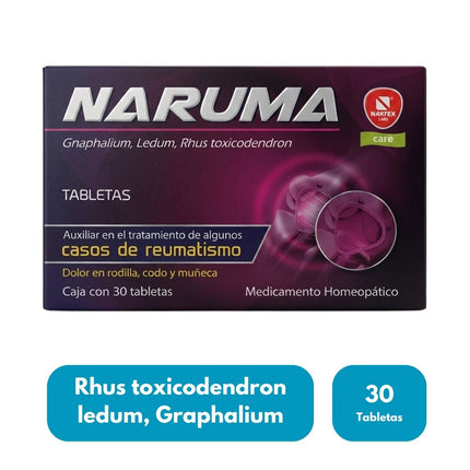 Naruma (Auxiliar en el manejo de molestias reumáticas) Caja con 30 Tabletas| Nartex