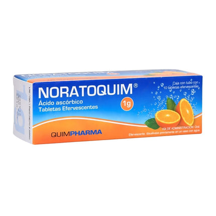 Noratoquim 1 g (Acido Ascórbico) Caja con 10 Tabletas Efervescentes