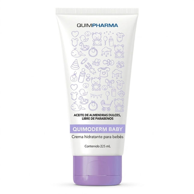 Quimoderm Baby Crema con Aceite de Almendras Dulces 225 ml | Hidratación y Protección para Piel de Bebé | Laboratorios Quimpharma
