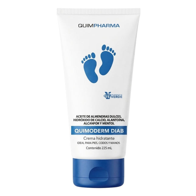 Quimoderm Diab Crema con Mentol y Té Verde 225 ml | Hidratante y Refrescante para Pies, Manos y Codos | Laboratorios Quimpharma