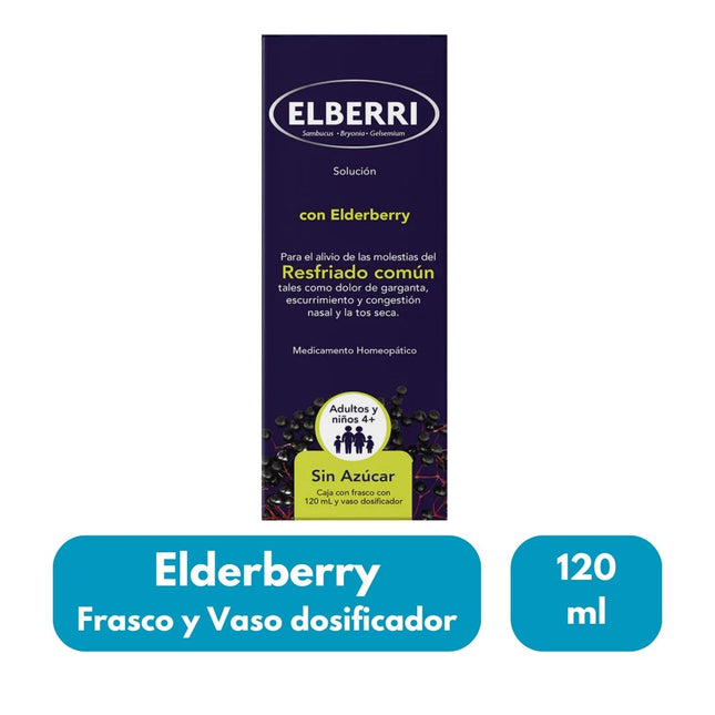 Elberri Solución (Auxiliar para el Alivio de Resfriado Común) Frasco con 120ml |Nartex