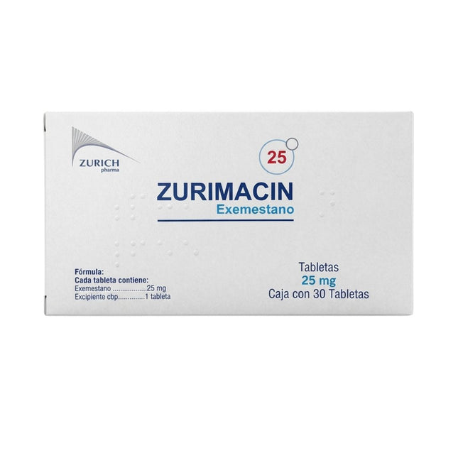 Zurimacin (Exemestano) 25 mg Caja con 30 Tabletas