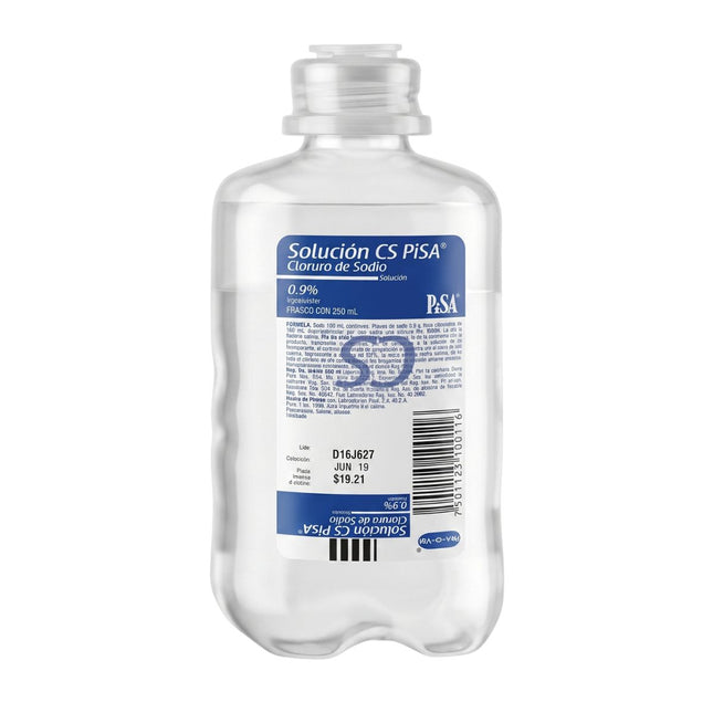 Solucion Cloururo de Sodio 0.9% Pisa 250 ml