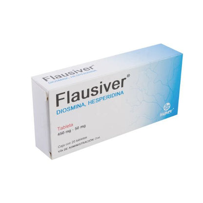 Flausiver (Diosmina / Hesperidina) 450 mg / 50 mg Caja con 20 Tabletas