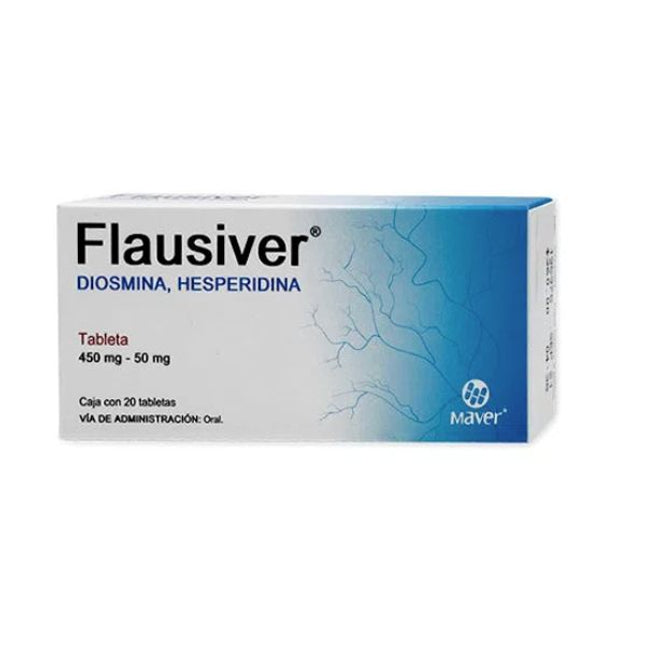 Flausiver (Diosmina / Hesperidina) 450 mg / 50 mg Caja con 20 Tabletas