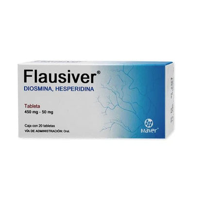 Flausiver (Diosmina / Hesperidina) 450 mg / 50 mg Caja con 20 Tabletas