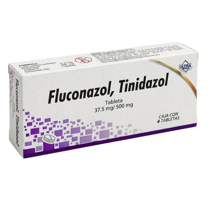 Fluconazol 37.5 mg Tinidazol 500 mg Caja con 4 Tabletas
