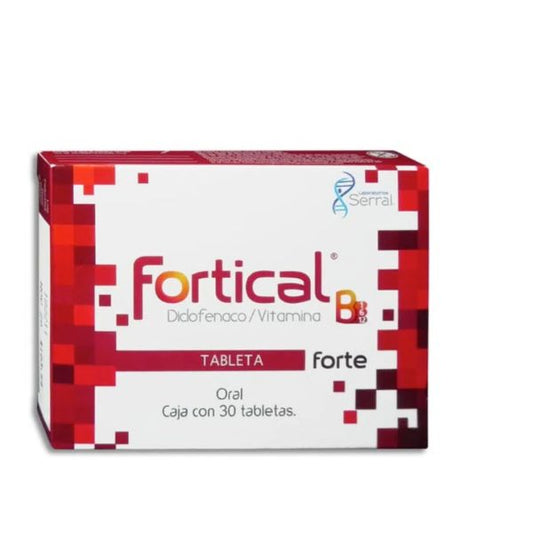 Fortical Forte (Diclofenaco con Vitamina B) Caja con 30 Grageas