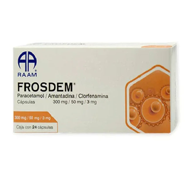 Frosdem (Paracetamol / Amantadina / Clorfenamina) Caja con 24 cápsulas