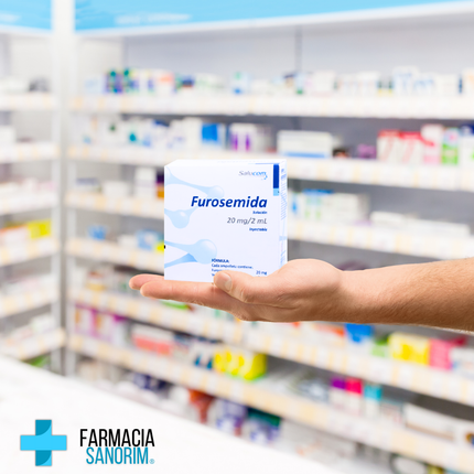 Furosemida 20mg/2ml Solución Inyectable Caja con 5 Ampolletas Salucom