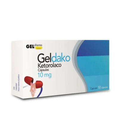 Geldako (Ketorolaco) 10 mg Caja con 10 Cápsulas