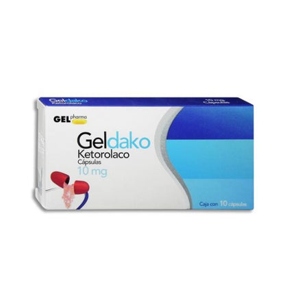 Geldako (Ketorolaco) 10 mg Caja con 10 Cápsulas