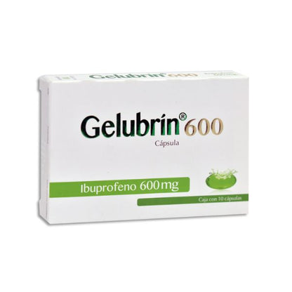 Gelubrin (Ibuprofeno) 600 mg Caja con 10 Cápsulas de Gel