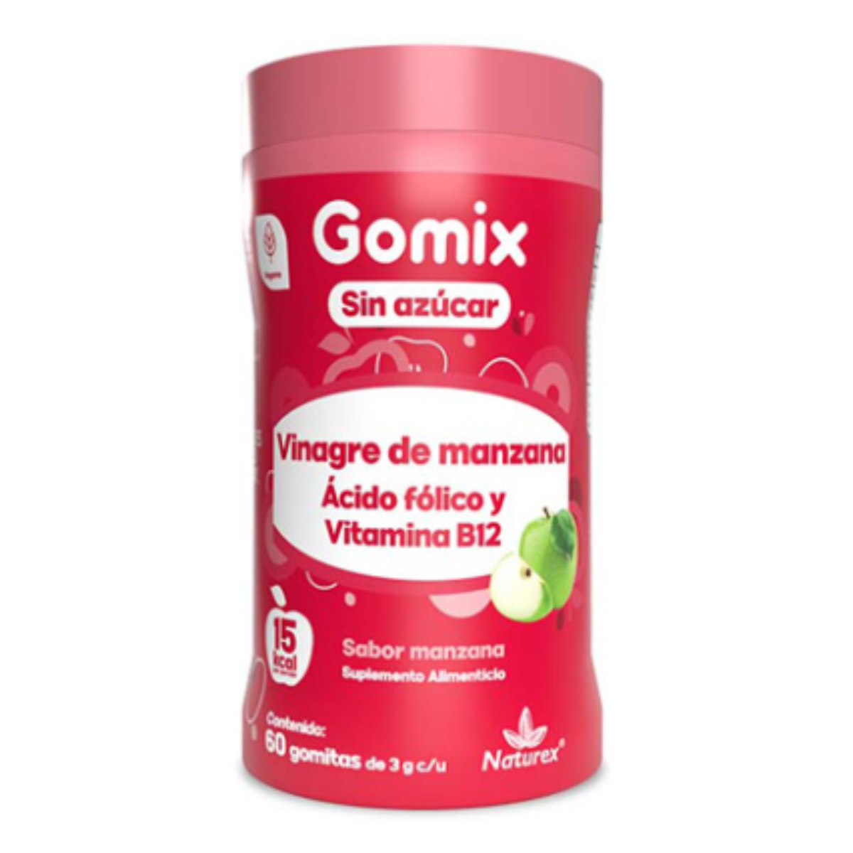 Gomix (Vinagre Manzana Acido Fólico Vitamina B12) Frasco con 60 Gomitas